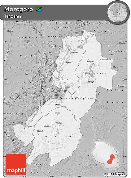 Free Gray Map Of Morogoro