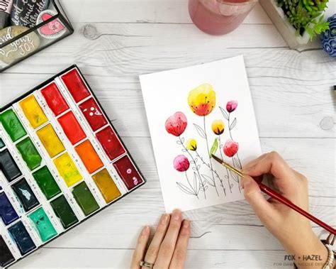Before you create a piece of art for your wall, practice various types of flowers in a sketch pad. Easy Watercolor Flowers Step by Step Tutorial | Dawn ...