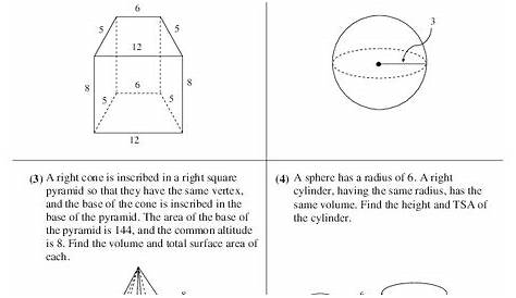 volume and surface area worksheet pdf