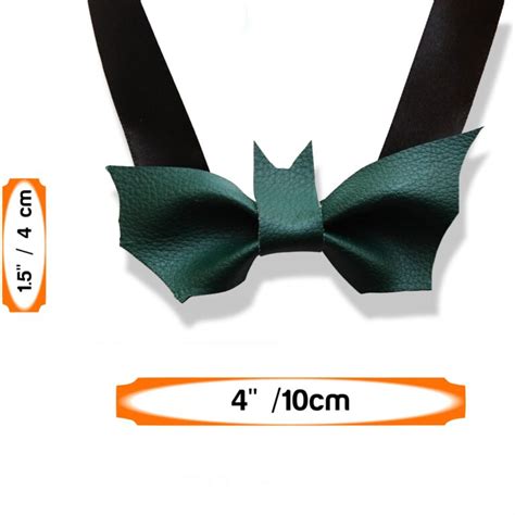 Small Green Bat Bow Tie Boys Halloween Costume Faux Leather