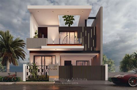Modern Villa Night View Elevation Kerala Home Design