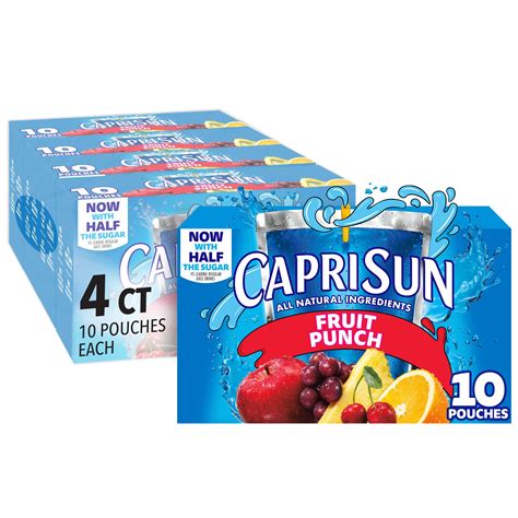 Capri Sun Fruit Punch Ready To Drink Juice 40 Pouches Boxes Of 10
