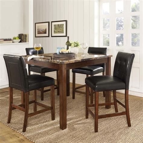 Maybe you would like to learn more about one of these? 5 Piece Faux Marble Top Counter Height Dining Set - DA7241