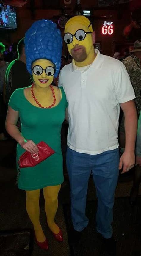 Marge And Homer Simpson Halloween Diy Costumes Simpsons Costumes Marge