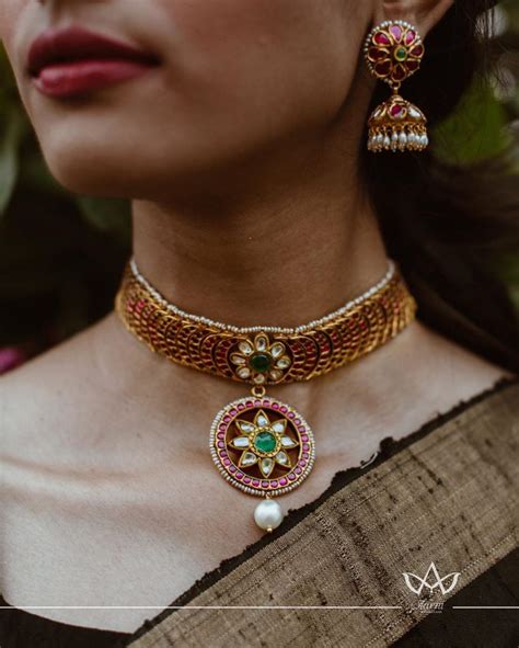 Classic Short Necklace Set From Aarni By Shravani South India Jewels