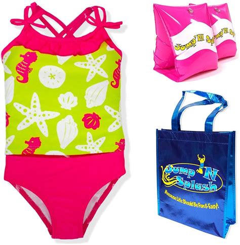 Jumpn Splash Little Girls Neon Seahorse Tankini Swimsuit W