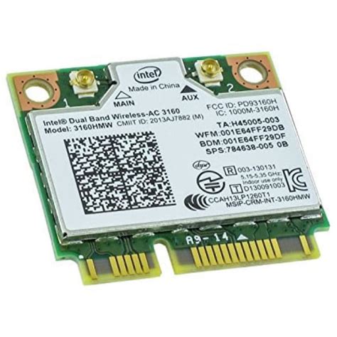 Intel 3160 Dual Band Wireless Ac Bluetooth Mini Pcie Card Supports 2
