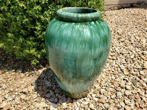 Mid Century Drip Glaze Floor Vase Garden Pottery Decor Etsy