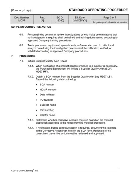 Certified pest control operators association. Sop work instruction template