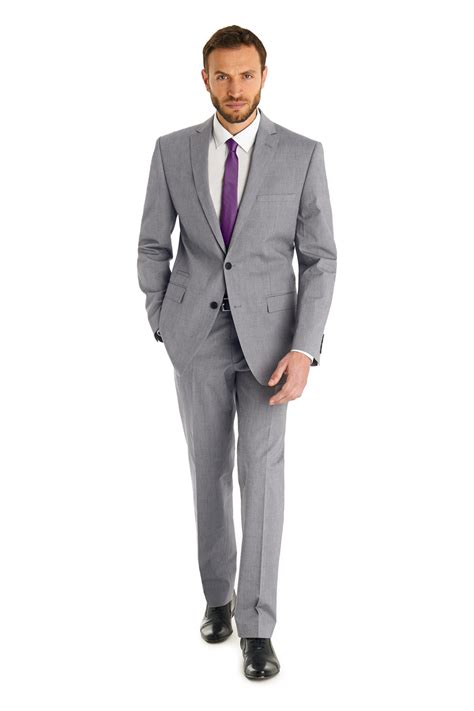 Embrace sophistication with 2 & 3 piece men's suits in slim & regular fits, while tailored styles cover your formal look. French Connection Slim Fit Grey Prince Of Wales Mix And ...