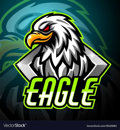 Eagle Mascot Sport Esport Logo Design Royalty Free Vector
