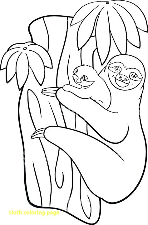 Sloth Coloring Pages Cartoon Drawing Face Cute Printable Easy Baby Kids