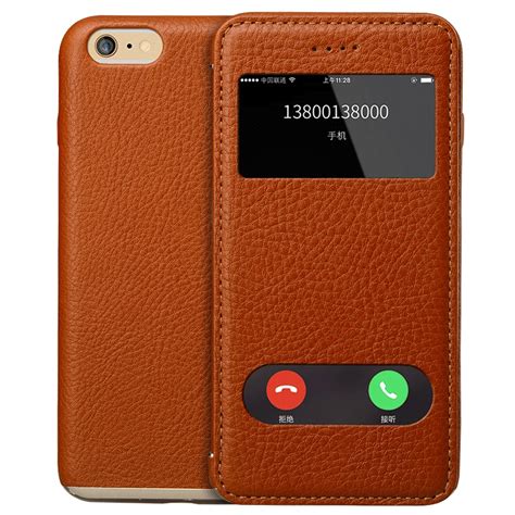 Buy Genuine Leather Flip Case For Apple Iphone 6 6s