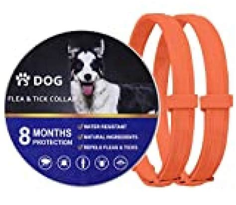 2 Pack Natural Flea Collar For Dogs With 8 Month Prevention Waterproof