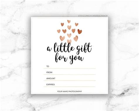 Gift card template will enormously enable you to come up with a amazing gift for someone unique on his / her large working day. Printable Rose Gold Hearts Gift Certificate template