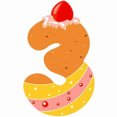 Number Three Clipart Sweet Numbers Decorative Transparent
