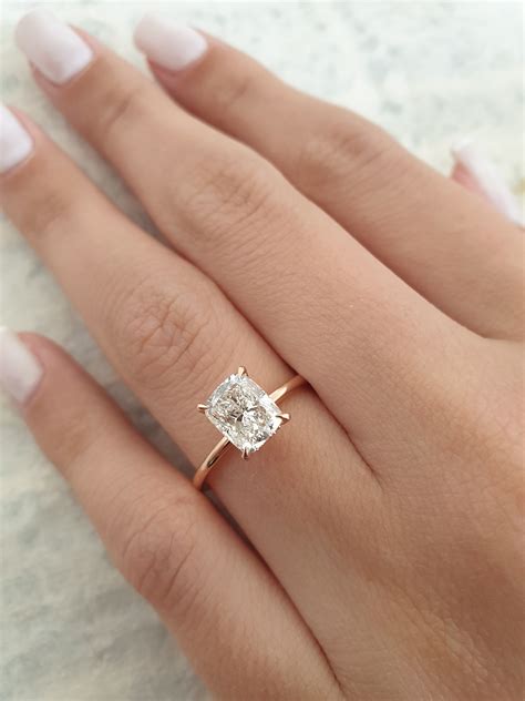 Diamond Engagement Ring 170 Carat Elongated Cushion Diamond Etsy