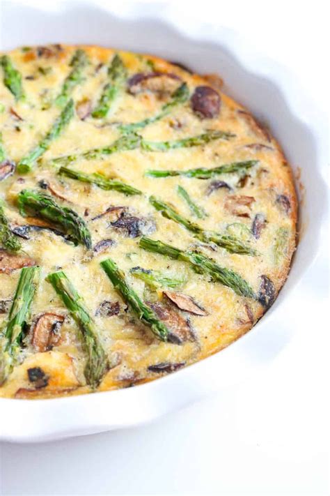 Crustless Asparagus Quiche With Mushrooms Recipe Asparagus