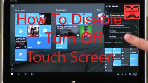 How To Turn Off Disable Touch Screen In Windows 10 Youtube
