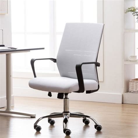 White Contemporary Office Chair With Mesh Back Breathable Work From Home Furniture For Long Hours 1 600x600 