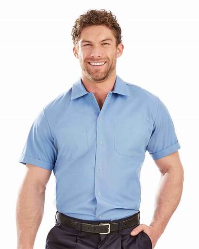 Sleeve Short Shirt Pocket Twin Corporate Mens