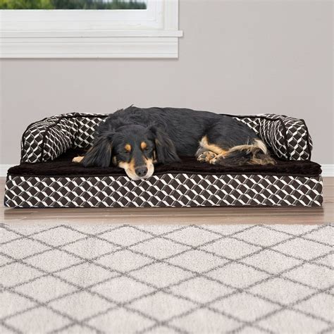 Furhaven Comfy Couch Orthopedic Bolster Dog Bed Wremovable Cover