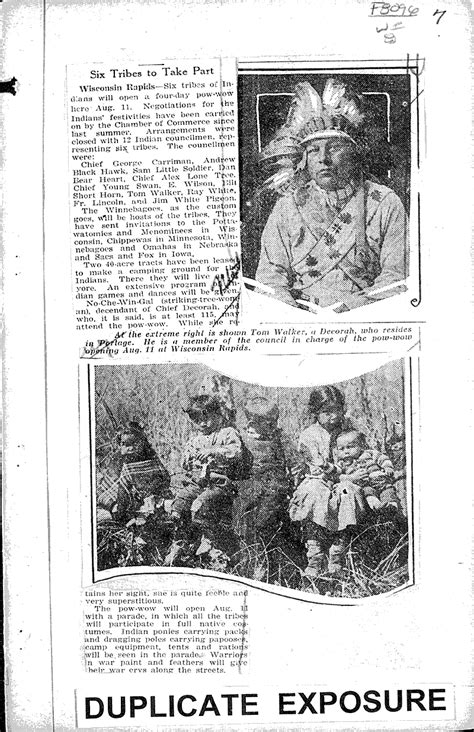 indians of seven states don tribal dress for two badger pow wows newspaper article clipping