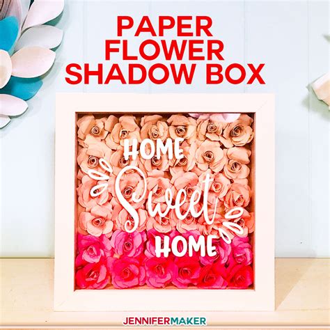 Make a pile of paper flowers. Paper Flower Shadow Box with Sizing & Quantity Charts ...
