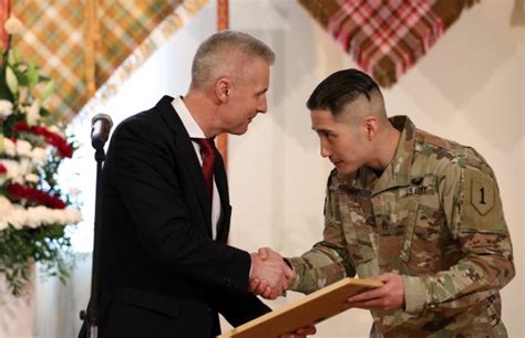Latvian Minister Of Defense Honors Us Soldiers During The Centennial
