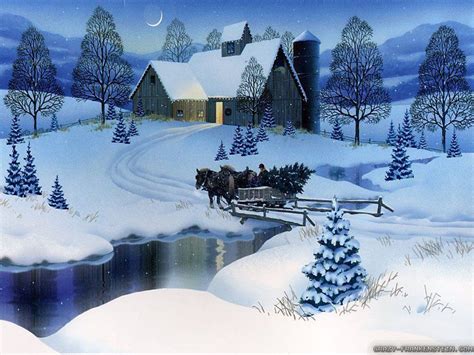Winter Scene Images Of Village Scene Winter Christmas Wallpapers