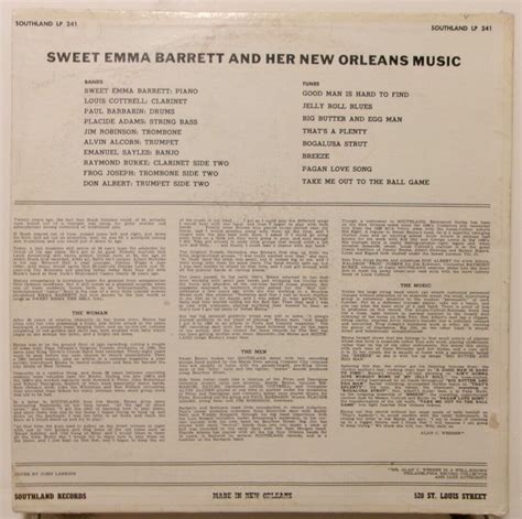Sweet Emma Barrett And Her New Orleans Music 1960s Lp Vinyl Record Ebay