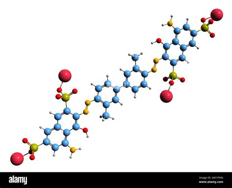 Imagen 3d De La Fórmula Esquelética Azul De Tripan Estructura Química