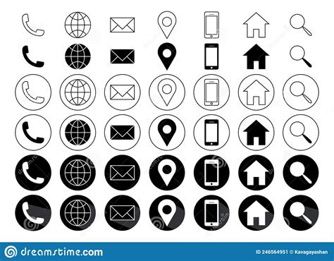 Editable Round Creative Round Web Icons All Are 42 Icons Stock Vector