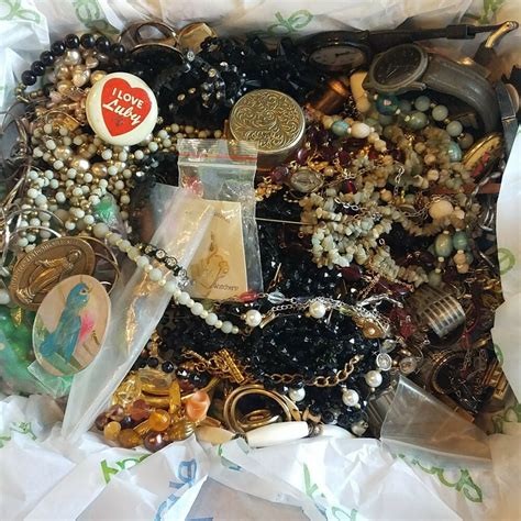 Vintage To Now Junk Drawer Jewelry Lot Craft Harvest Repair Tangles 10