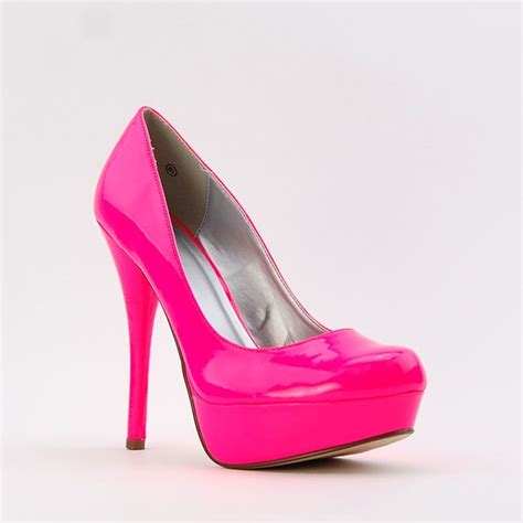 Delicious Neon Hot Pink High Heel Platform Patent Pump Hot Pink High Heels Heels High Heels
