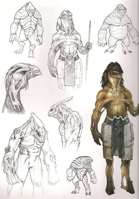 Early Concept Art Of The Krogan From The Mass Effect Universe Art Book