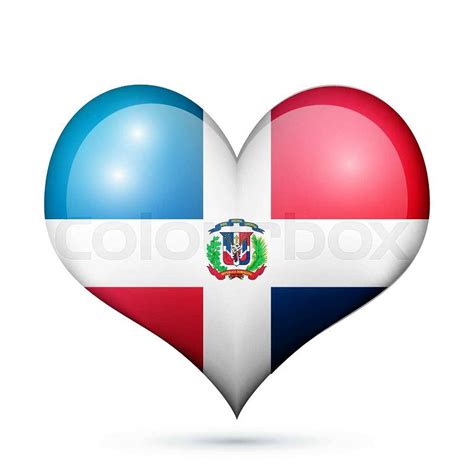 Love Dominican Republic Symbol Heart Flag Icon Vector Illustration Stock Vector Colourbox
