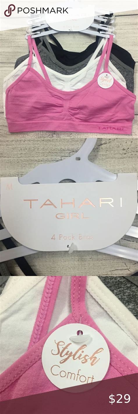 tahari girl 4 pack bras size small stylish comfort in 2022 girls 4 bra sizes bra