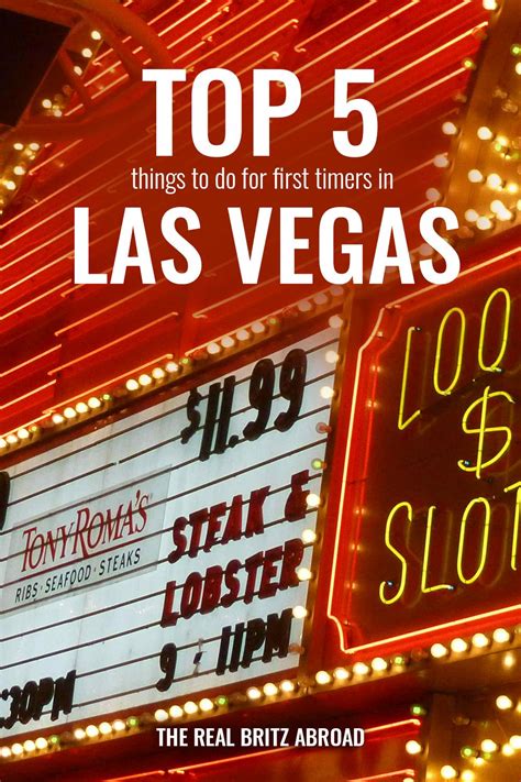 Top 5 Things To Do As A First Timer In Las Vegas Usa Things To Do
