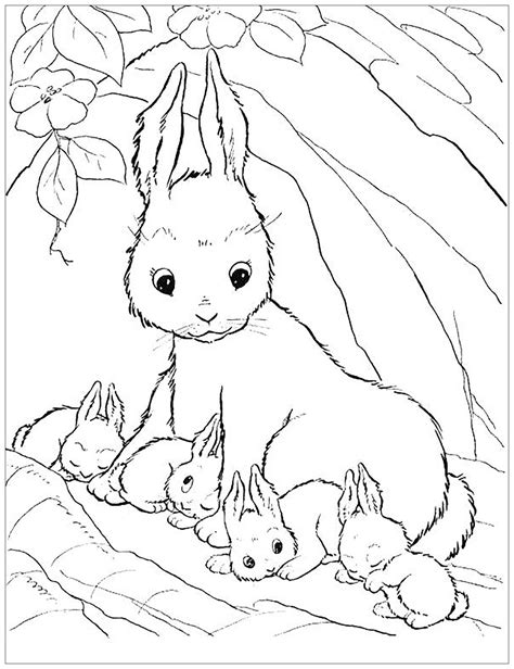 Rabbit to color for children - Rabbit Kids Coloring Pages