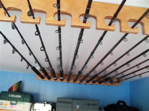 My Project Fishing Rod Rack Ceiling Mount Woodworking Design