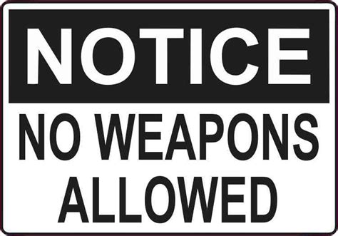 5in X 35in No Weapons Allowed Magnet Vinyl Magnetic Signs Etsy