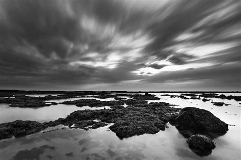 Grayscale Time Lapse Photo Of Body Of Water Hd Wallpaper Wallpaper Flare