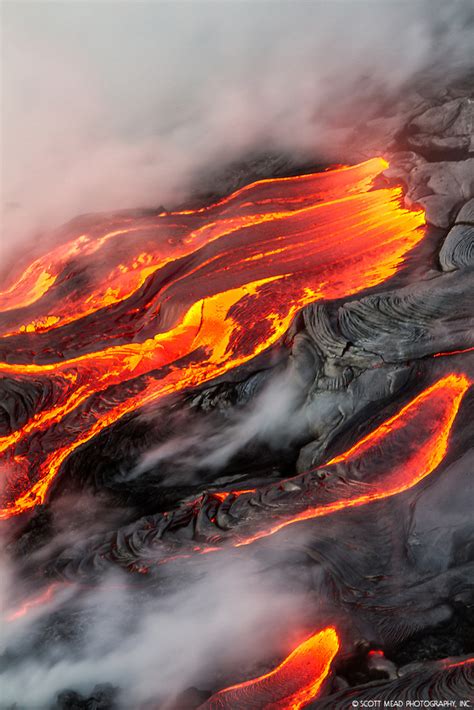 Image Of Flowing Molten Lava Kilauea Volcano Big Island Hawaii