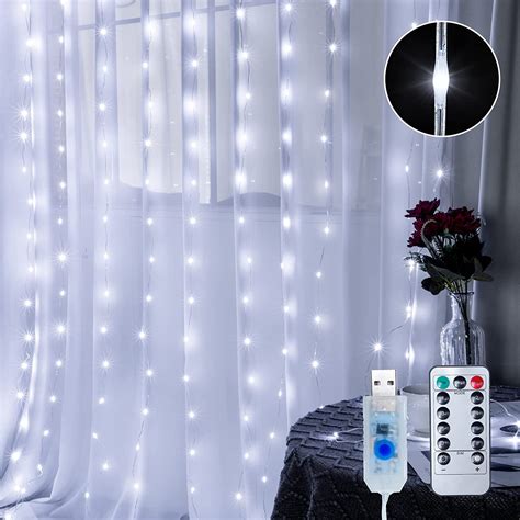Torchstar 320 Led 98ft × 98ft Window Curtain String Light 8 Modes