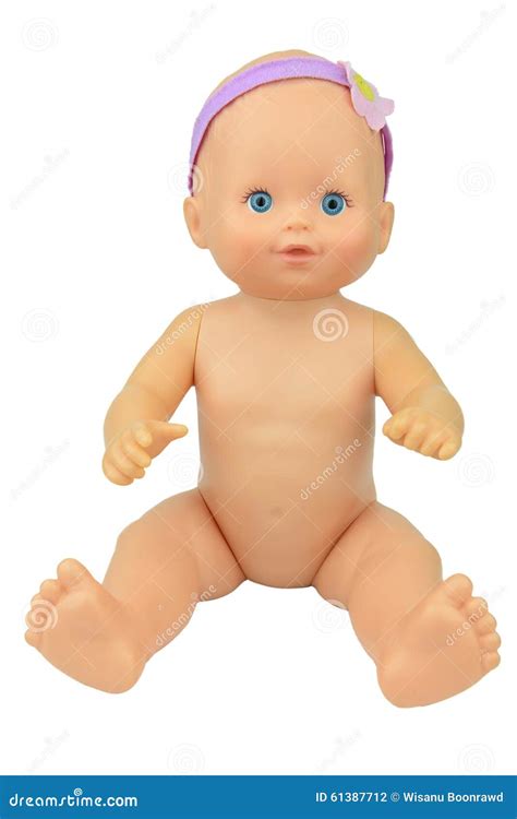 Naked Baby Doll Sitting Pose Isolate Background Stock Photo Image Of