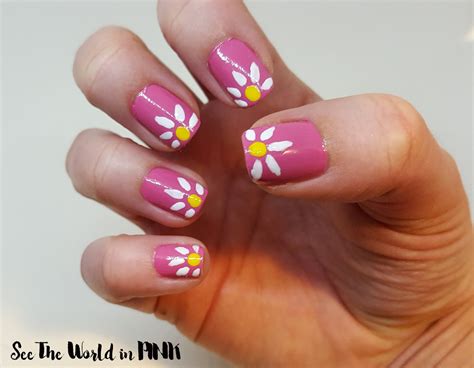 Manicure Monday Daisy Nail Art And Monthly Pedicure Julep Stardust