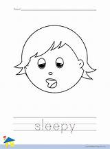 Sleepy Worksheet Coloring Feeling Worksheets Feelings sketch template