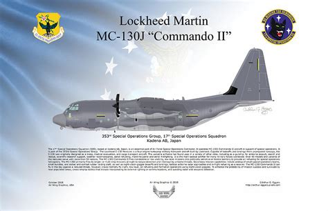 Lockheed Martin Mc 130j Commando Ii Usaf Flag Digital Art By Arthur