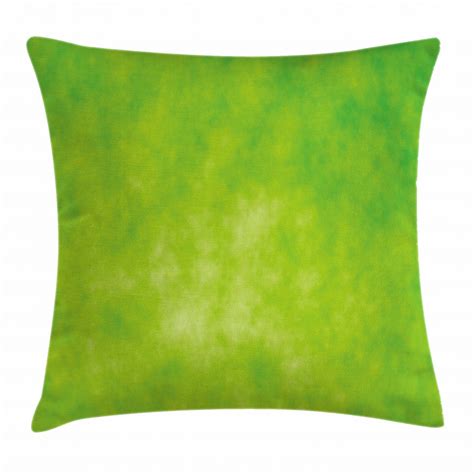 Lime Green Throw Pillow Cushion Cover Cloudy Shade Of Color Pastel